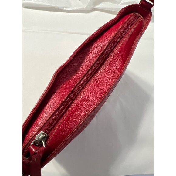 Rare Y2K Kate Spade New York Boar Skin Red Leather Shoulder Made In Ital - Picture 12 of 15